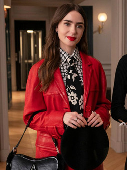 Emily Cooper Emily in Paris 2024 Lily Collins Red Coat