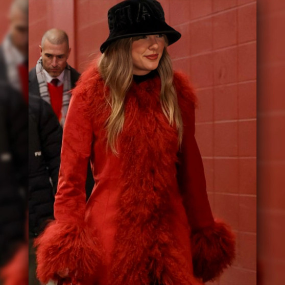 Taylor Swift Chiefs vs Texans Fur Coat
