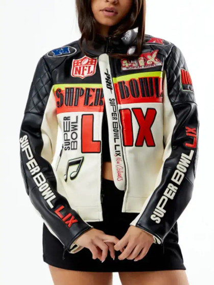 NFL Super Bowl LIX Moto Leather Jacket