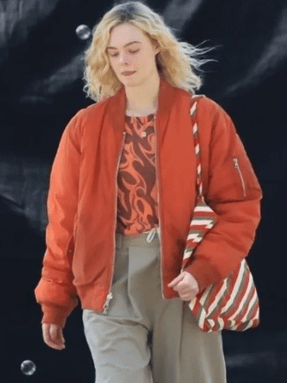 Elle Fanning Margo’s Got Money Troubles Red Jacket