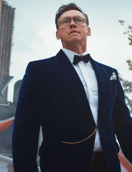 Kevin Durand Clown In A Cornfield Sheriff Rex Blue Velvet Blazer