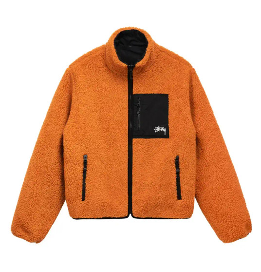 8 Ball Orange Sherpa Reversible Jacket