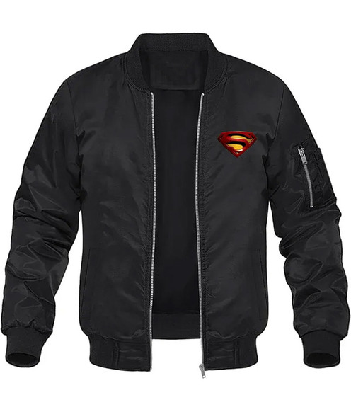 Lightweight Black Superman Varsity Jacket