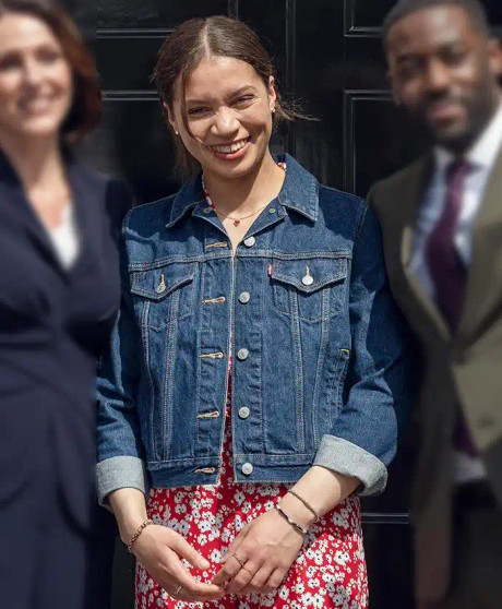 Sylvie Anderson Hostage Isobel Akuwudike Blue Denim Jacket