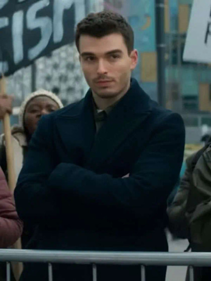 Matheo Lewis Hostage 2025 Corey Mylchreest Black Wool Coat