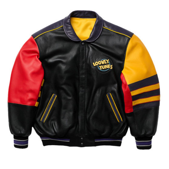 Looney Tunes Real Leather Bomber Jacket