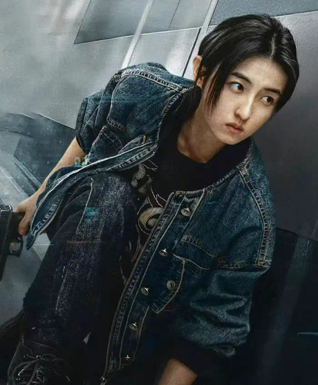 He Qiuguo The Shadow’s Edge 2025 Zifeng Zhang Bomber Denim Jacket