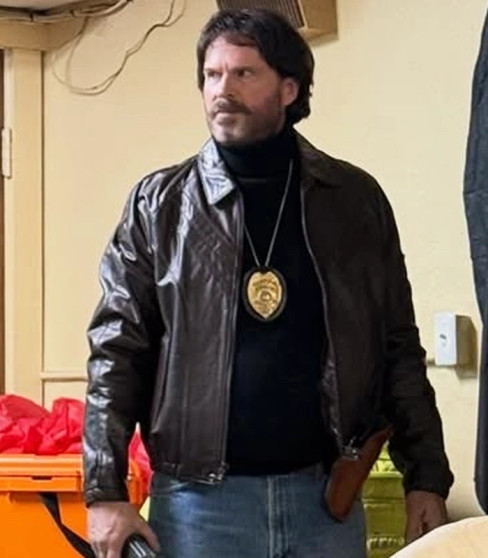 Cary Elwes Dead Man’s Wire 2025 Leather Jacket