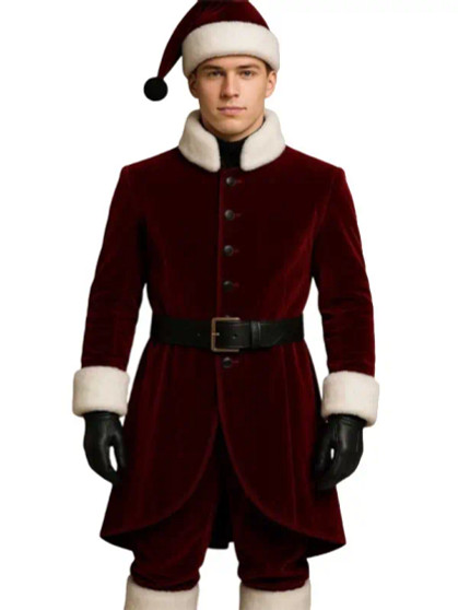 Winter Santa Claus Red Velvet Coat