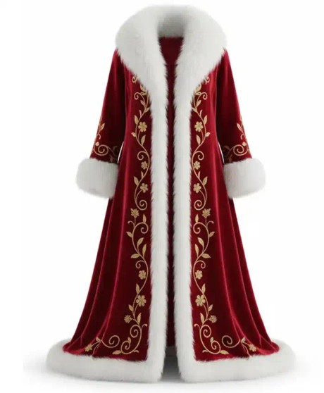 Christmas Red Womens Velvet Fur Cloak