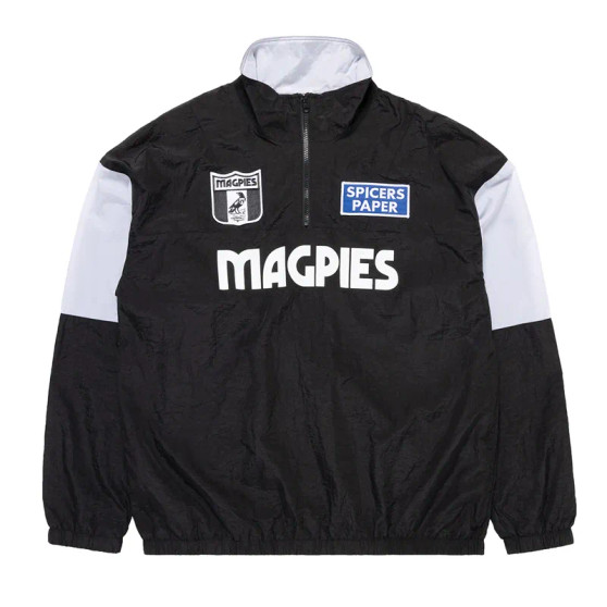 Black Throwback Collingwood Magpies Pullover Jacket