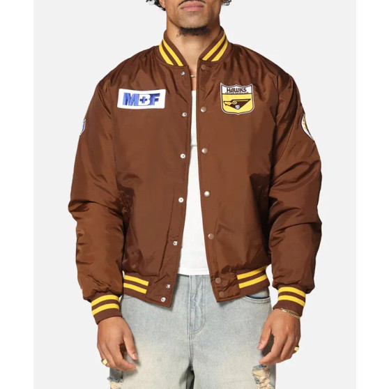 Brown Hawthorn Hawks Varsity Jacket