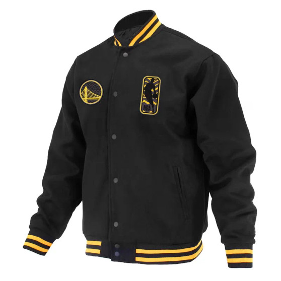 Golden State Warriors Black Varsity Jacket