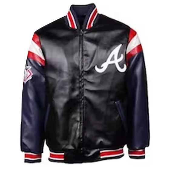Atlanta Braves Biker leather Jacket