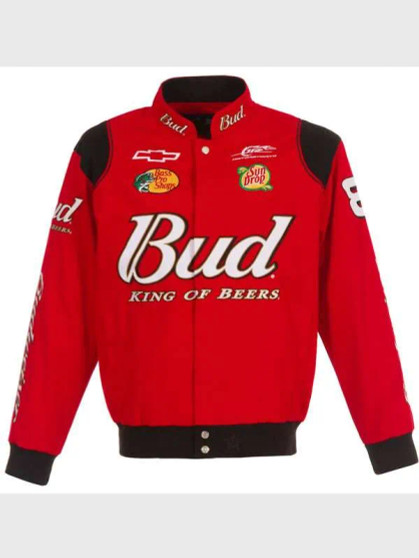 Dale Earnhardt Jr. Red Budweiser Twill Bomber Jacket