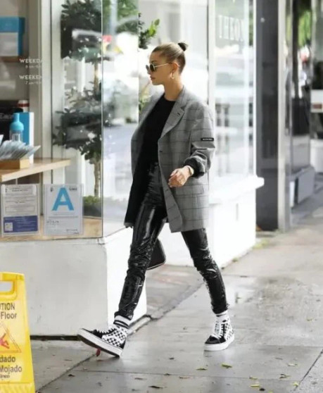 Hailey Bieber Grey Blazer