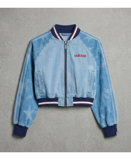 SST Denim Graphic Varsity Jacket