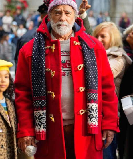 Arnold Schwarzenegger The Man with the Bag Santa Coat