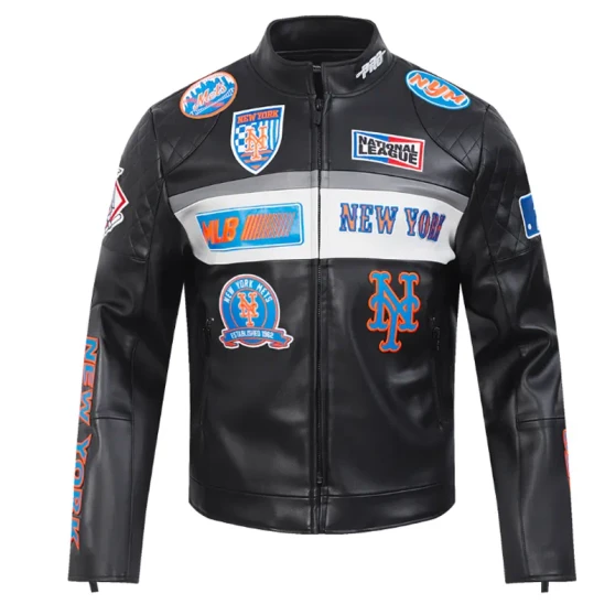 New York Mets Biker Leather Jacket