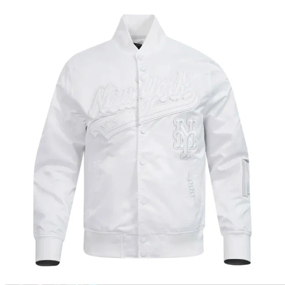 New York Mets Out Full-Snap White Jacket