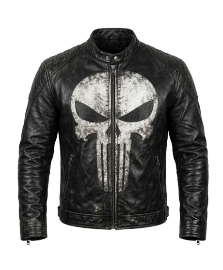 Halloween Punisher Skull Leather Jacket