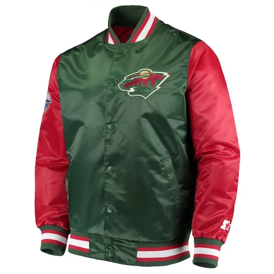 Minnesota Wild Satin Bomber Jacket