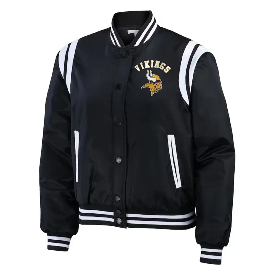 Minnesota Vikings Varsity Teddy Black Jacket