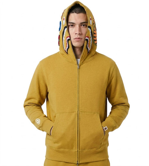 Yellow Bape Full Sleeves Fleece Hoodie