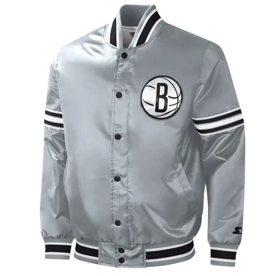 Brooklyn Nets Satin Bomber Jacket