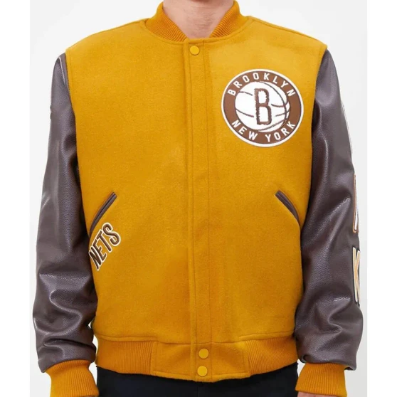 Brooklyn Nets Full Snap Varsity Jacket