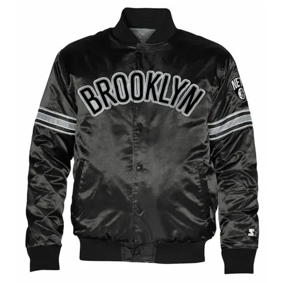Brooklyn Nets Striped Black Jacket