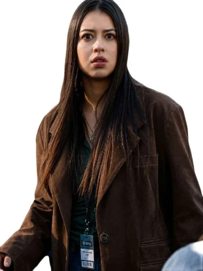Amber Midthunder Carrie S01 Suede Blazer