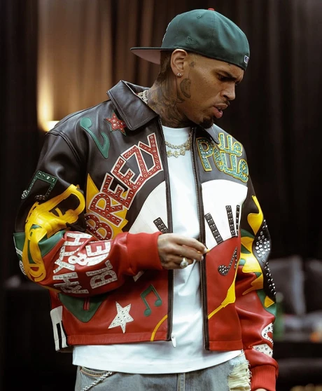 Chris Brown R and B Tour 2026 Leather Jacket