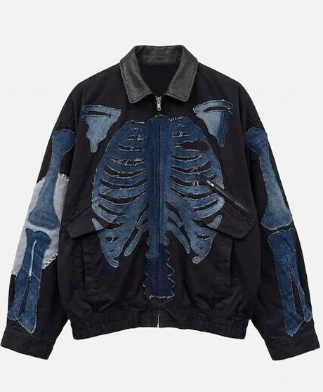 Halloween Rib Cage Black Jacket
