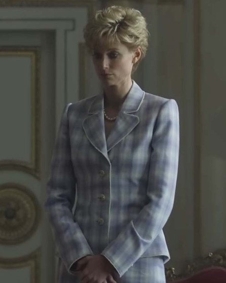 Princess Diana The Crown S05 Plaid Coat