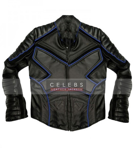 X-Men Wolverine Black & Blue Bikers Leather Jacket 1