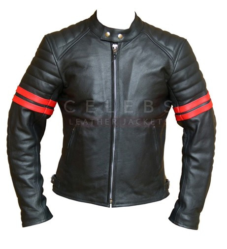 Fight Club Mayhem Stripes Leather Jacket | CLJ