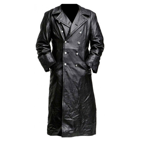 Officer Military German Classic Leather Trench Coat | CLJ