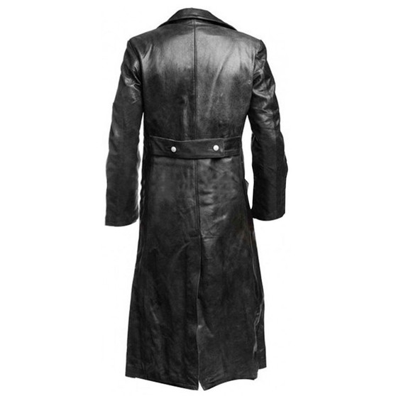 Officer Military German Classic Leather Trench Coat | CLJ