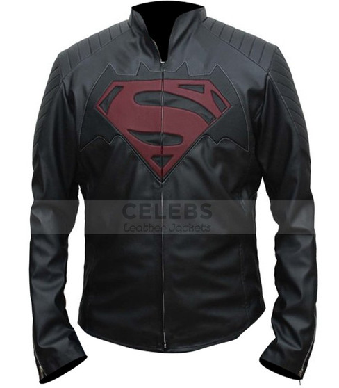 Batman Vs Superman Logo Black Leather Jacket 1