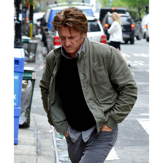 Sean Penn The Gunman Green Cotton Jacket 1