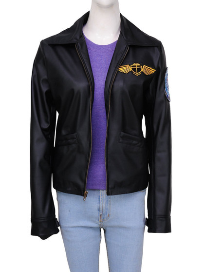 Top Gun Kelly McGillis Black Leather Jacket | CLJ