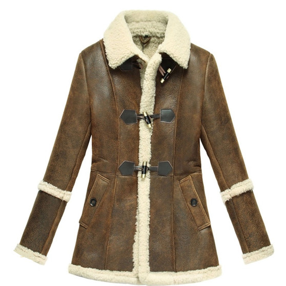Womens Designer Winter Fur Lined Sheepskin Jackets 1