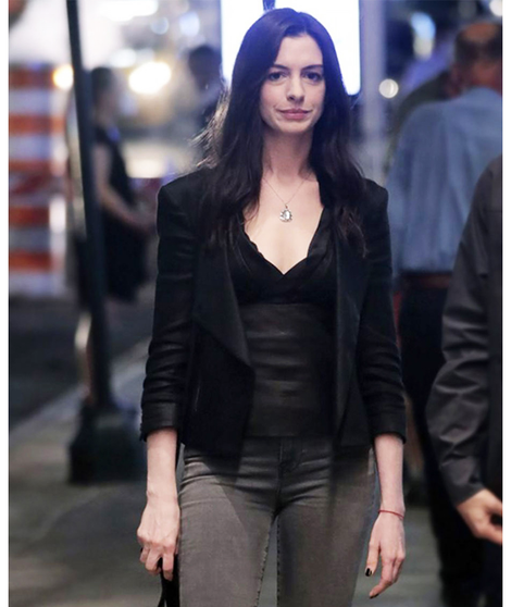 WeCrashed 2022 Anne Hathaway Black Leather Jacket