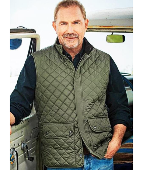 Yellowstone John Dutton Green Quilted Vest 1