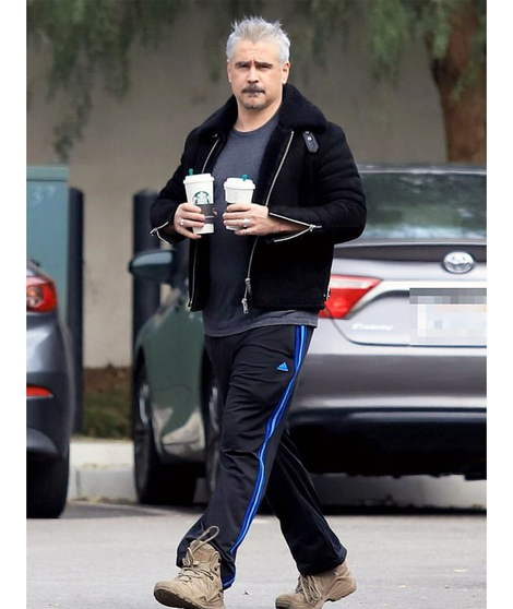 The Batman 2022 Colin Farrell Suede Black Jacket 1