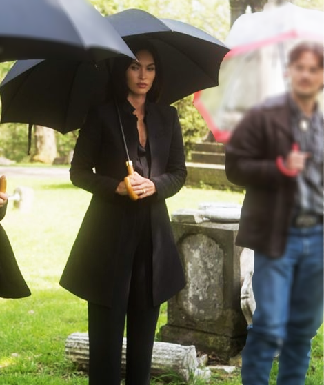 Big Gold Brick 2022 Megan Fox Black Trench Coat