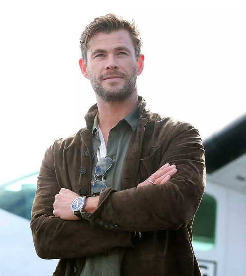 Escape From Spiderhead 2022 Chris Hemsworth Suede Jacket 1