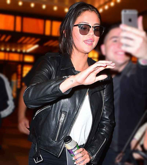 Selena Gomez Leather Jacket | Selena Gomez Motorcycle Jacket