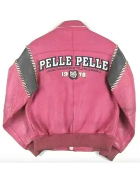 Women Vintage Pink Pelle Pelle Jacket